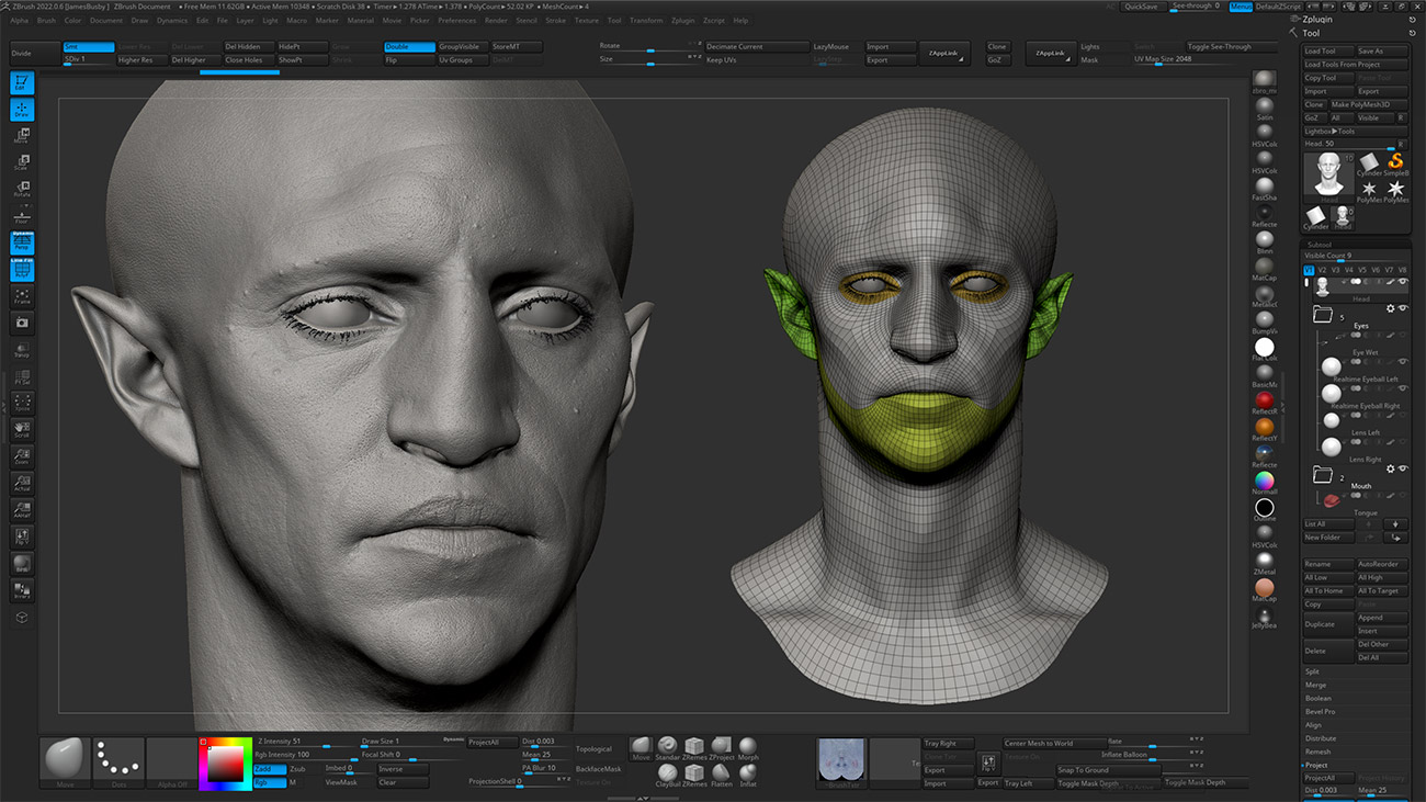 Download our Zbrush Alien model male 3d sculpt